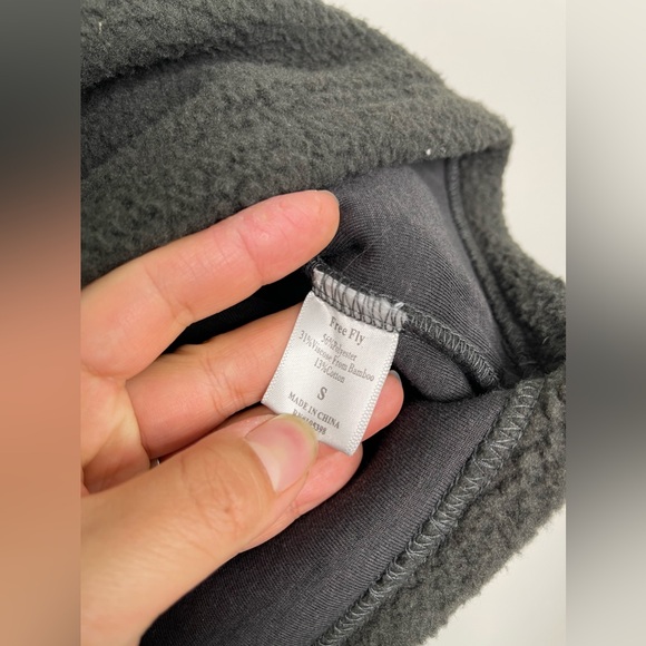 Free Fly Men’s Bamboo Sherpa Fleece Quarter zipper In Dark Gray Size S Outdoor - Picture 4 of 7
